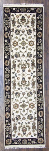 Turkish Knot Kashan Low Pile 2'6"x8'0" Hand-knotted Rug -w434