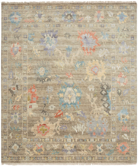 Hand knotted Wool & Silk Oushak Rug KAA8910