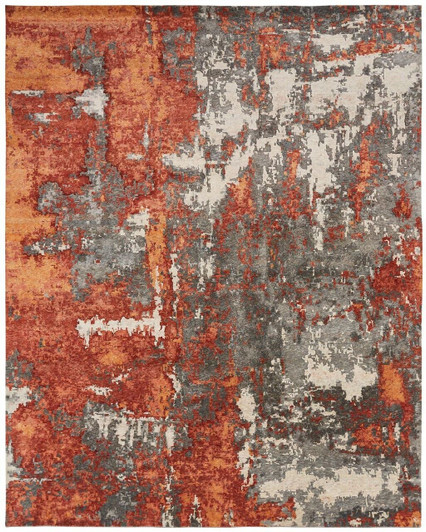Hand Knotted Wool & Silk Modern Rug KZF5170