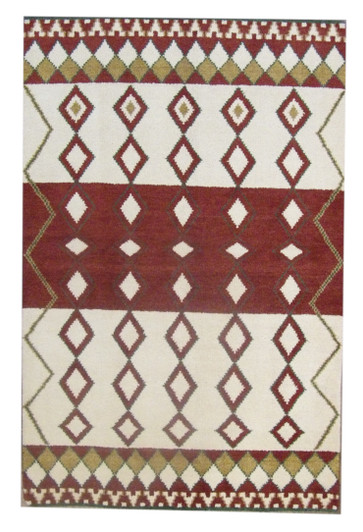 Moroccan Tulu Thick Pile Hand knotted Wool Rug 5'0" x 7'10" - W786