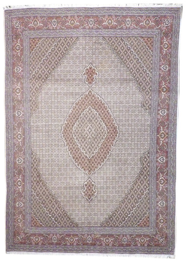 Fine Persian Fish Mahi Tabriz 9'0"x12'0" Hand-knotted Rug -w244