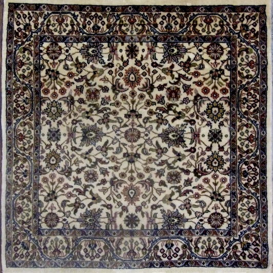 Fine Persian Kashan 4 x 4 Hand knotted Rug - w11214