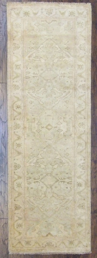 Turk Oushak Natural-dye 2'6"x8'0" Hand-knotted Rug -w419