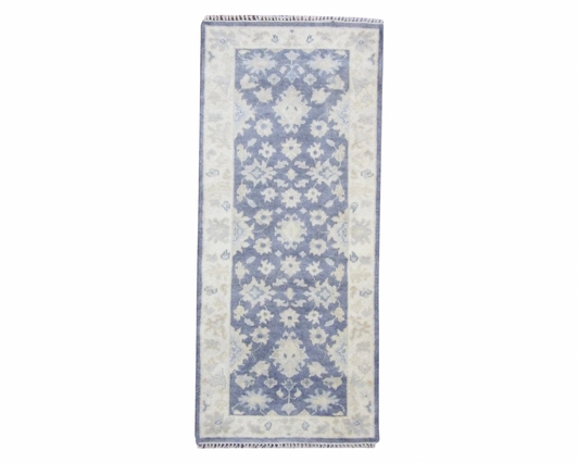 White Wash Turk Oushak 2'6" x 6'0'' Hand knotted Rug - w200