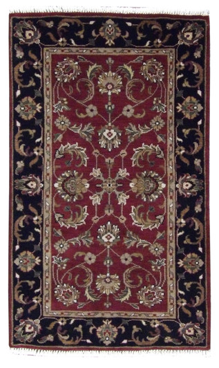 Kashan Jaipur 3'0"x5'0" Hand-knotted Rug -w134