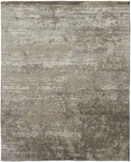 Hand Knotted Wool & Silk Modern Rug KNL3890