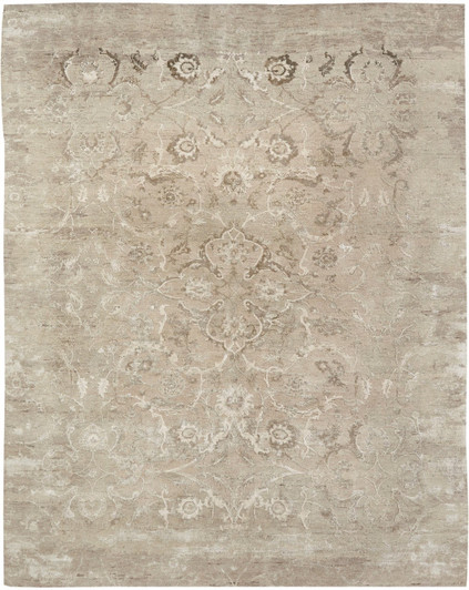Hand Knotted Wool & Silk Transitional Rug KHZ4360