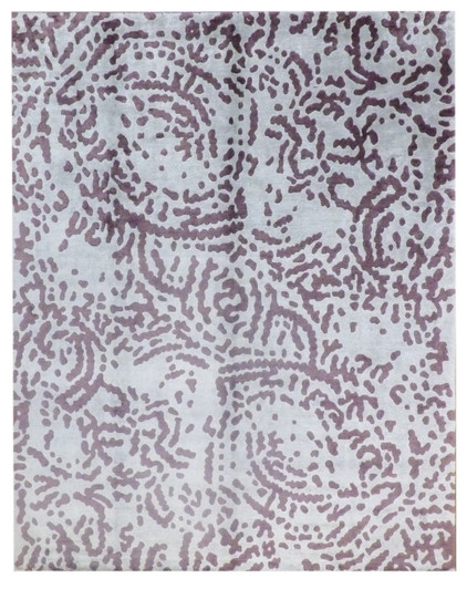 Transitional 8'0"x10'0" Hand-knotted Rug -w1057