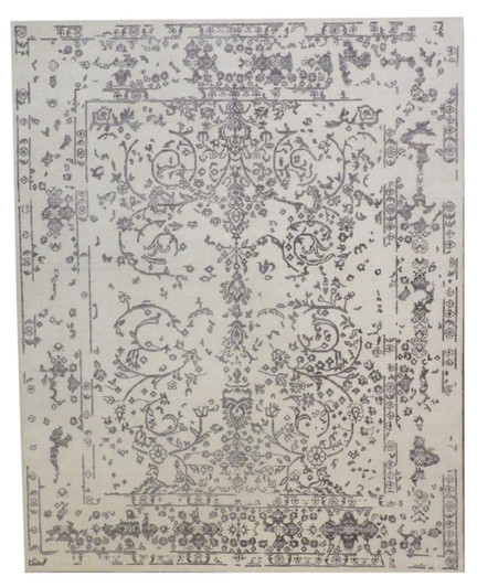 Transitional Broken Design 8'0"x10'0" Hand-knotted Rug -w1067