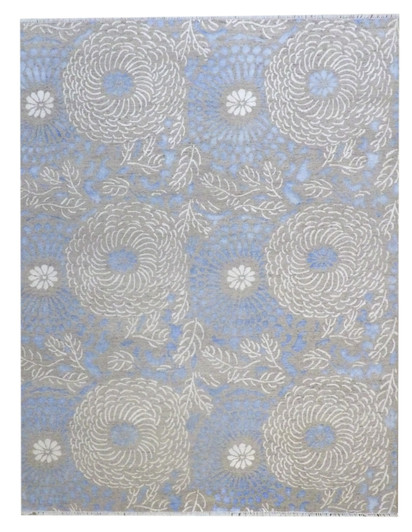 Transitional Rose Design 8'0"x10'0" Hand-knotted Rug -W1029