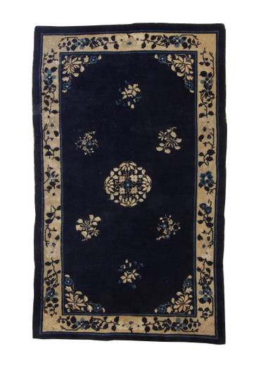 Traditional Antique Chinese Nicolson Wool Hand Knotted Rug 4.0x7.0 - w5043