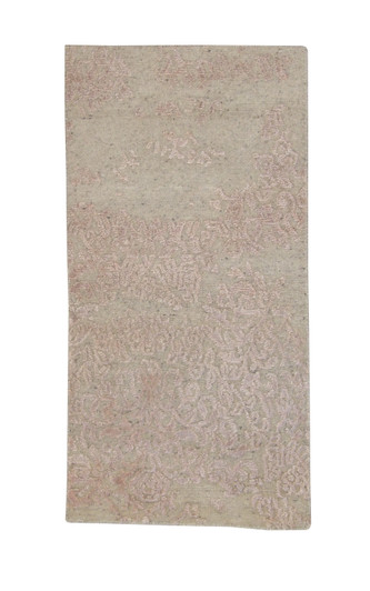 Transistional Abstract Broken Design Wool/Silk Hand Knotted Rug 2x4 - w2016