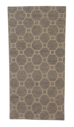 Modern Gemotrical Design Wool Hand Knotted Rug 2x4 - w5003
