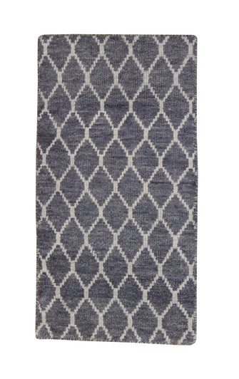 Modern Gemotrical Design Wool Hand Knotted Rug 2x4 - w5006