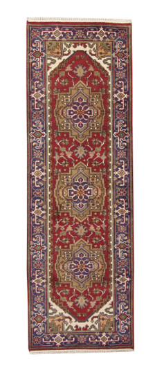 Tribal Indo Heriz Wool Hand Knotted 2.8x8.1 -w20285