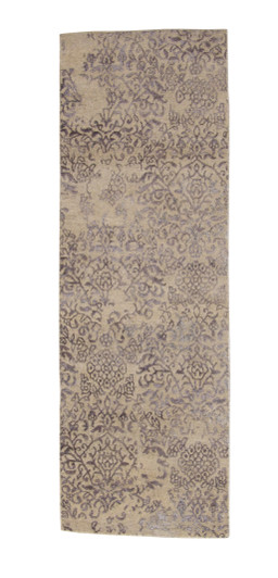 Transistional Abstract Broken Design Wool/Silk Hand Knotted 2.6x8.0 -w2051