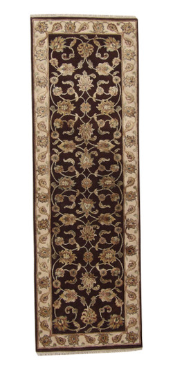 Traditional Agra High-low Wool/Silk Hand Knotted 2.6x8.0 -w2358