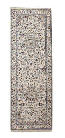 Traditional Fine Nain Design Wool/Silk Hand Knotted 2.11x8.5 -w2372