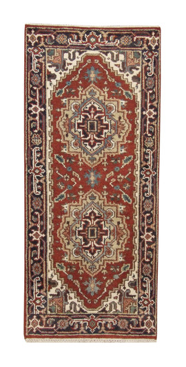 Tribal Indo Heriz Wool Hand Knotted 2.7x5.10 -w20292