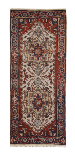 Tribal Indo Heriz Wool Hand Knotted 2.6x6.0 -w20315