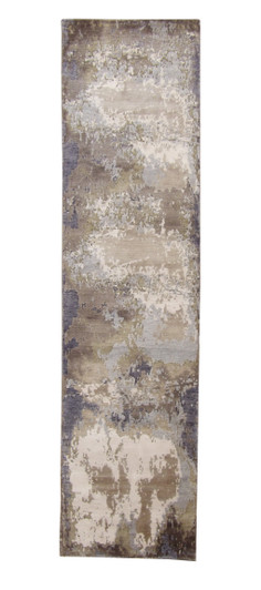Modern Abstract Broken Design Wool/silk Hand Knotted Rug 2.7x10.0 -w20253