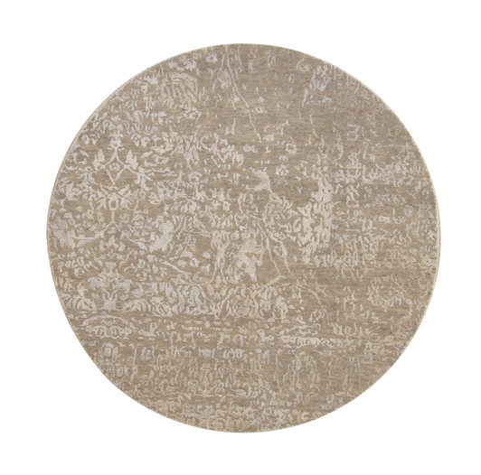 Transitional Abstract Broken Design Wool/silk Hand Knotted Rug 5.0x5.0  -w2022