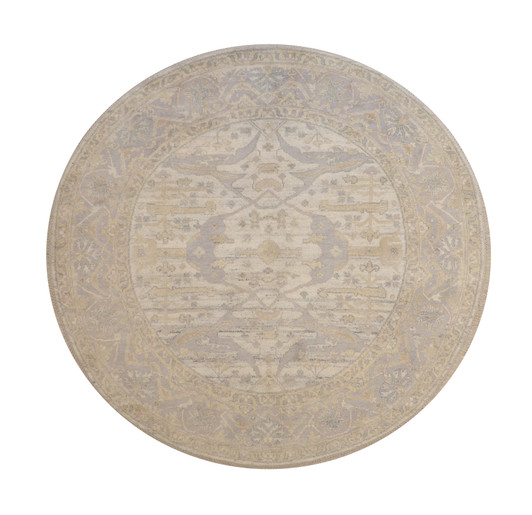 Oushak Indo Zigler Wool Hand Knotted Rug 7.9x7.9  -w20338