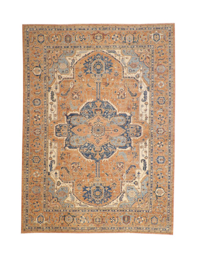 Oushak Whitewash Heriz Chobie Wool Hand Knotted Rug 9.9x13.5 -w20365