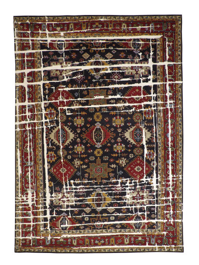 Transitional Kazak Broken Design Wool Hand Knotted Rug 9.9x13.9 -w2288