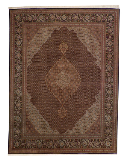 Traditional Mahi Tabriz Wool Hand Knotted Rug 10.0x13.0 -w3070