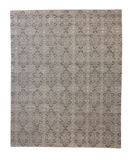 Transitional Flatweave Cutpile Wool Hand Knotted Rug 8x10 -w2270