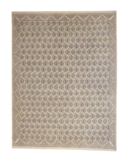 Oushak Silverwash Paisley Design Wool Hand knotted Rug 9x12 - w20044