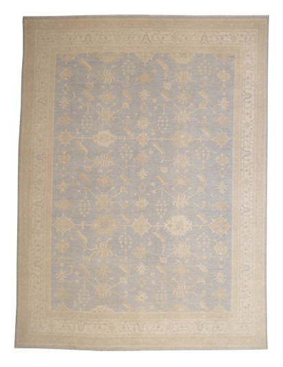 Oushak Whitewash Chobie Wool Hand knotted Rug 9x12 - w2091