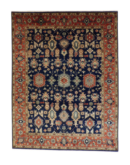 Tribal Heriz Wool Hand knotted Rug 9x12 - w20113