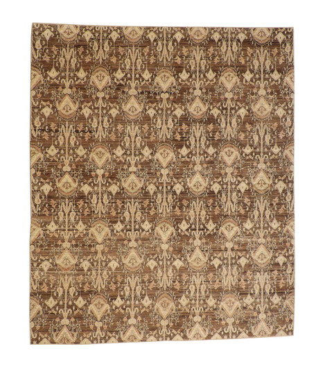 Tribal Vege-dye Ikat Wool Hand Knotted Rug 8.0x10.0 - w5097