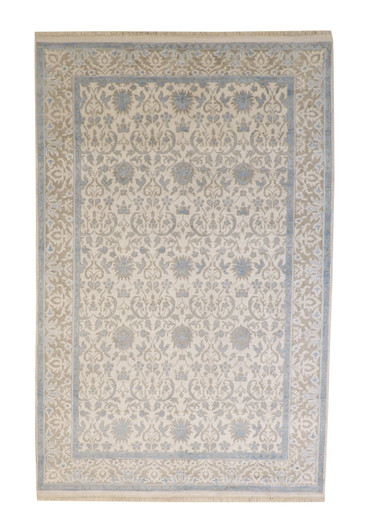 Tribal Silky Zigler Wool Hand Knotted Rug 6X9 - w2222