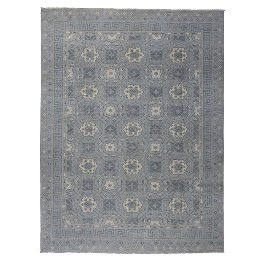 Oushak And Peshawar Wool Hand Knotted Rug Grey No Border 8.10X11.8 -O052439