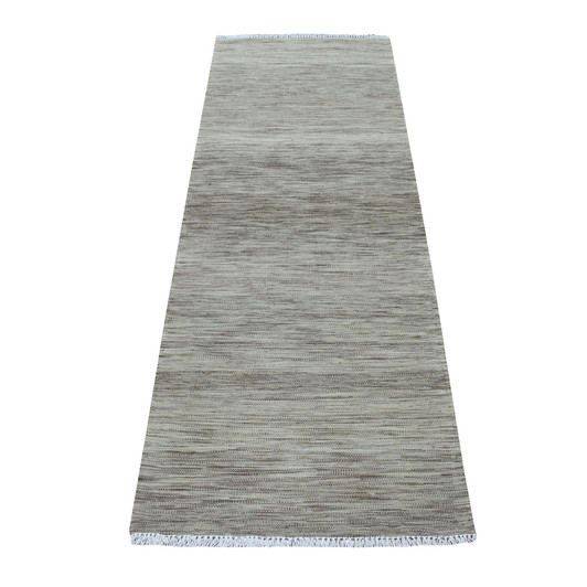 Flat Weave Wool Hand Woven Rug Grey Parini Sand 2.4X6.3 -O053862