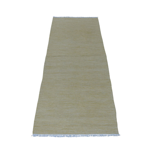 Flat Weave Wool Hand Woven Rug Yellow Golden Haze 2.6X6.3 -O053870