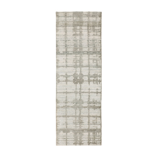 Modern and Contemporary Wool Hand Knotted Rug Grey No Border 2.6X8.0 -O058244