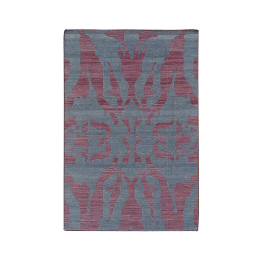 Flat Weave Wool Hand Woven Rug Grey No Border 4.0X5.2 -O087924