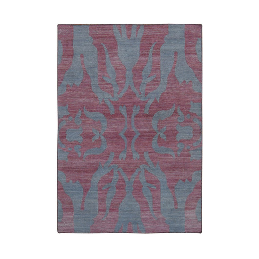 Flat Weave Wool Hand Woven Rug Grey No Border 4.0X6.0 -O087929