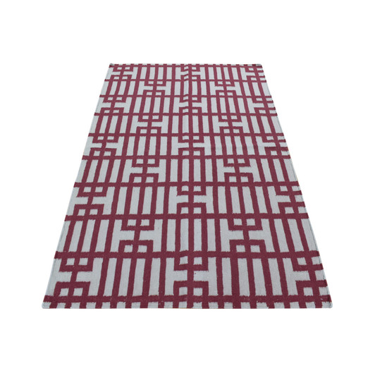 Flat Weave Wool Hand Woven Rug Red No Border 4.0X6.2 -O087854
