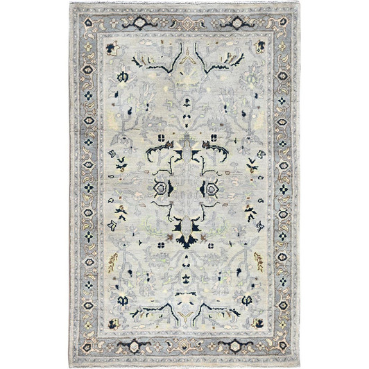 Heriz Wool Hand Knotted Rug Blue Gray 3.1X4.10 -O085509