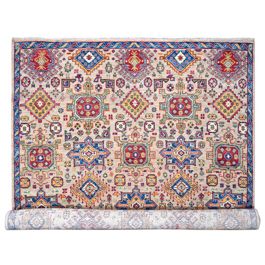 Heriz Wool Hand Knotted Rug Brown Blue 12.0X17.9 -O084389
