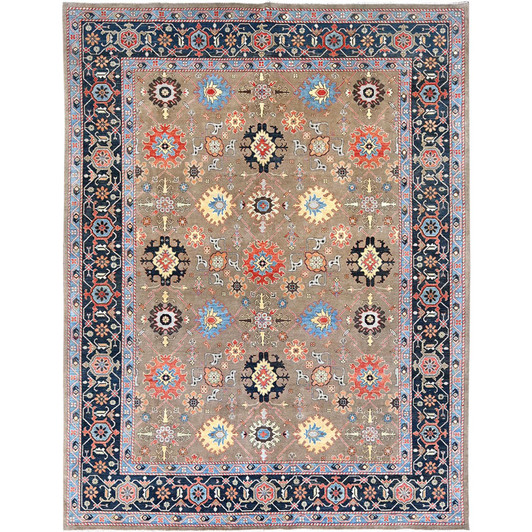 Heriz Wool Hand Knotted Rug Brown Blue 9.0X11.9 -O085634