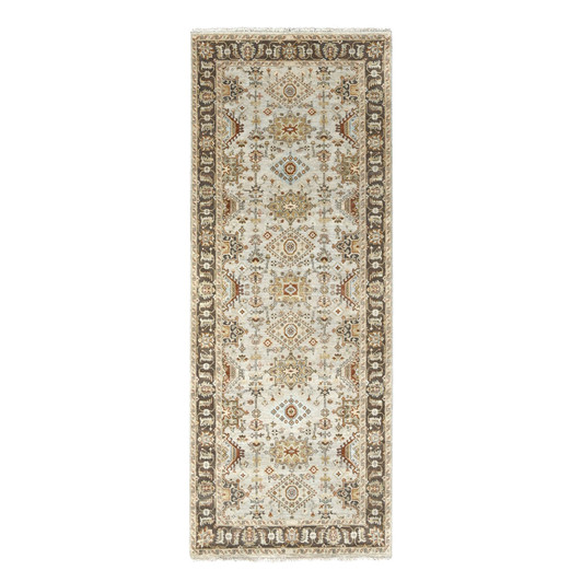Heriz Wool Hand Knotted Rug Grey Brown 4.2X9.10 -O084665