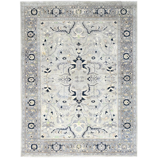 Heriz Wool Hand Knotted Rug Grey Gray 9.0X12.2 -O085603