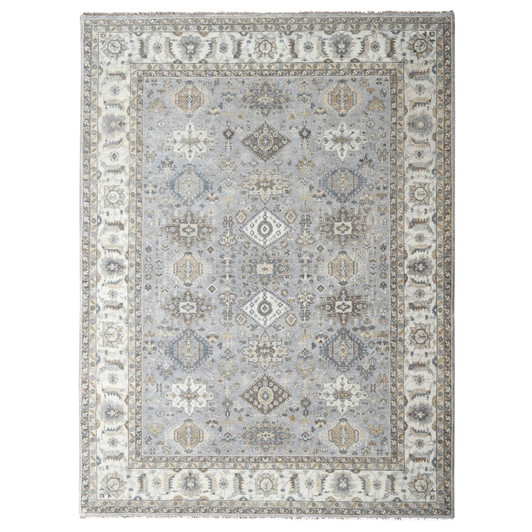 Heriz Wool Hand Knotted Rug Grey White Dove 9.0X11.10 -O084567
