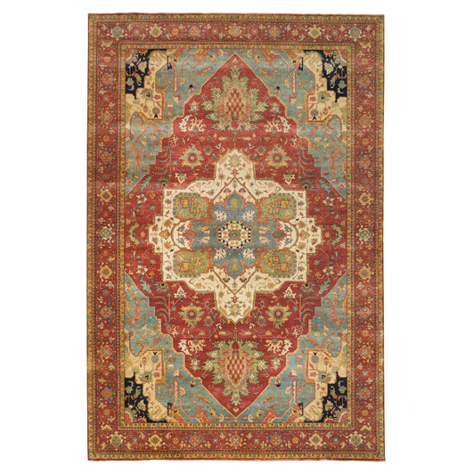 Heriz Wool Hand Knotted Rug Red Red 12.1X18.2 -O065511